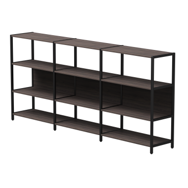 Комплект стеллажей №3 EVO 2440x385x1120 Дуб Пасадена/Черный