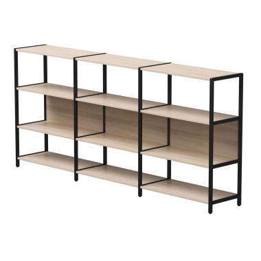 Комплект стеллажей №3 EVO 2440x385x1120 Дуб Соната/Черный