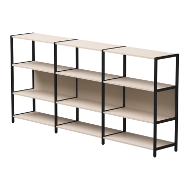 Комплект стеллажей №3 EVO 2440x385x1120 Кашемир/Черный