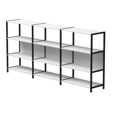Комплект стеллажей №3 EVO 2440x385x1120 Белый/Черный