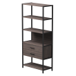Стеллаж металлический №5 EVO 830x385x1840 Дуб Пасадена/Черный