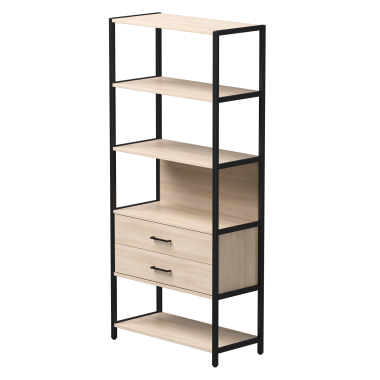 Стеллаж металлический №5 EVO 830x385x1840 Дуб Соната/Черный