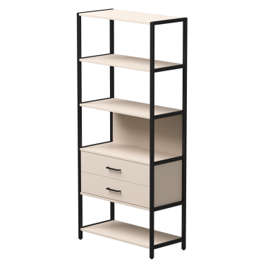 Стеллаж металлический №5 EVO 830x385x1840 Кашемир/Черный