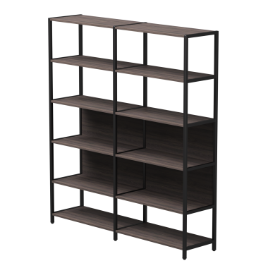 Комплект стеллажей №6 EVO 1635x385x1840 Дуб Пасадена/Черный