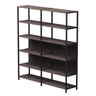 Комплект стеллажей №6 EVO 1635x385x1840 Дуб Пасадена/Черный