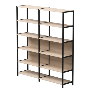 Комплект стеллажей №6 EVO 1635x385x1840 Дуб Соната/Черный