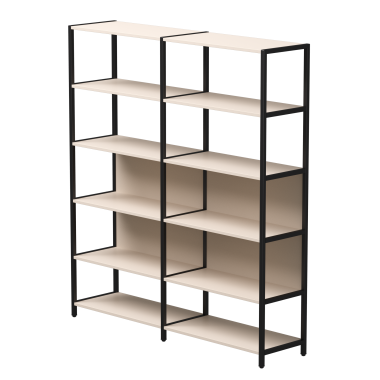 Комплект стеллажей №6 EVO 1635x385x1840 Кашемир/Черный