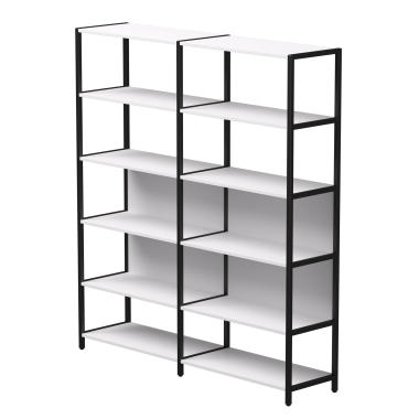 Комплект стеллажей №6 EVO 1635x385x1840 Белый/Черный