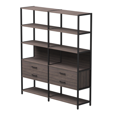 Комплект стеллажей №7 EVO 1635x385x1840 Дуб Пасадена/Черный