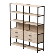 Комплект стеллажей №7 EVO 1635x385x1840 Дуб Соната/Черный