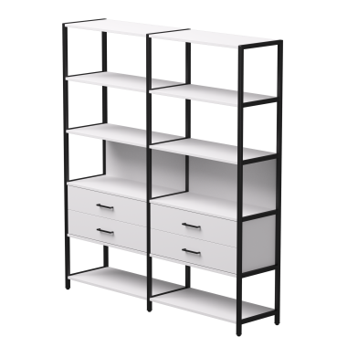 Комплект стеллажей №7 EVO 1635x385x1840 Белый/Черный