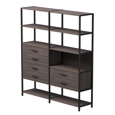 Комплект стеллажей №8 EVO 2440x385x1840 Дуб Пасадена/Черный