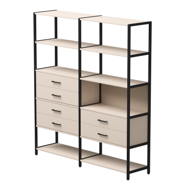 Комплект стеллажей №8 EVO 2440x385x1840 Кашемир/Черный