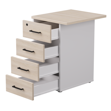 Тумба приставная EVO с топом 510х600x755 Белый/Дуб Соната