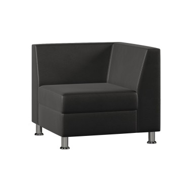 Модуль Monro с подлокотником одноместный левый Экокожа Черный