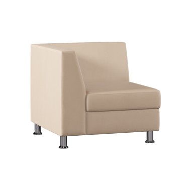 Модуль Monro с подлокотником одноместный правый Экокожа Бежевый