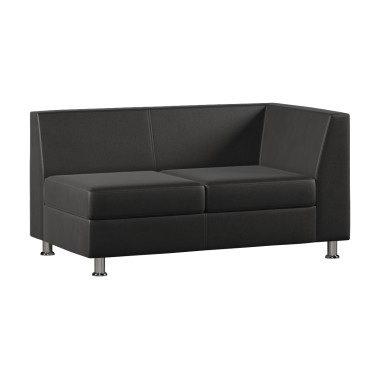 Модуль Monro с подлокотником двухместный левый Экокожа Черный