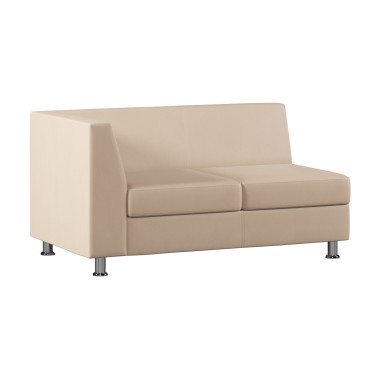 Модуль Monro с подлокотником двухместный правый Экокожа Бежевый