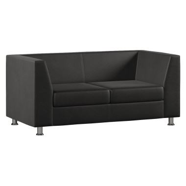 Диван двухместный Monro Экокожа Черный
