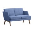 Диван двухместный Marko, ткань синий/темное дерево