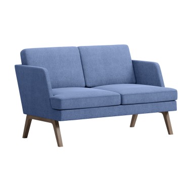 Диван двухместный Marko, ткань синий/темное дерево