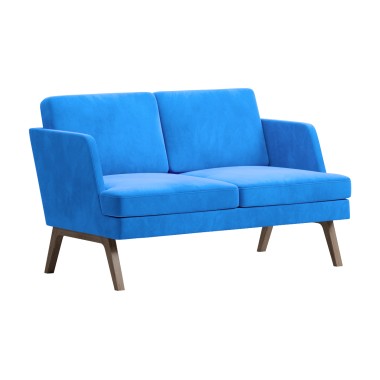 Диван двухместный Marko, ткань голубой/темное дерево