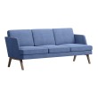 Диван трехместный Marko, ткань синий/темное дерево
