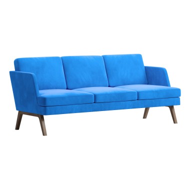Диван трехместный Marko, ткань голубой/темное дерево