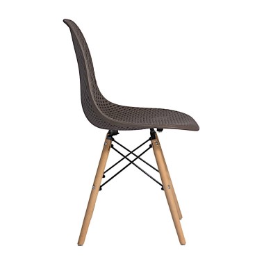 Стул пластиковый Eames DSW GRID коричневый