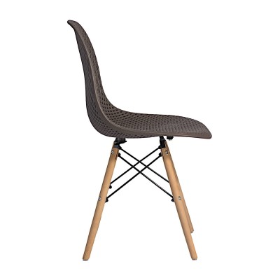 Стул пластиковый Eames DSW GRID коричневый