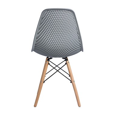 Стул пластиковый Eames DSW GRID серый