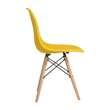 Стул пластиковый Eames DSW GRID желтый