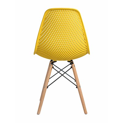 Стул пластиковый Eames DSW GRID желтый