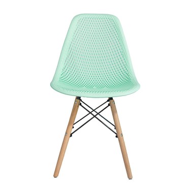 Стул пластиковый Eames DSW GRID мятный