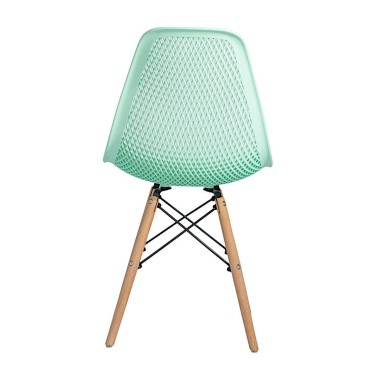 Стул пластиковый Eames DSW GRID мятный