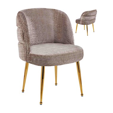 Стул мягкий VIENNA велюр коричневый/золотой