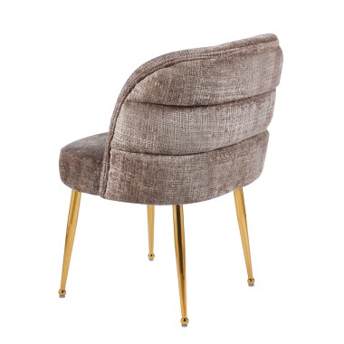 Стул мягкий VIENNA велюр коричневый/золотой