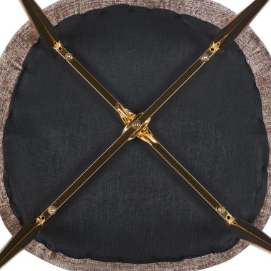 Стул мягкий VIENNA велюр коричневый/золотой