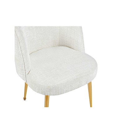 Стул мягкий VIENNA велюр белый/золотой