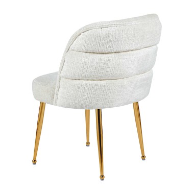 Стул мягкий VIENNA велюр белый/золотой