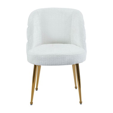 Стул мягкий VIENNA велюр белый/золотой