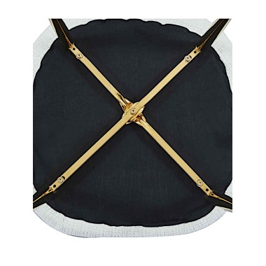 Стул мягкий VIENNA велюр белый/золотой