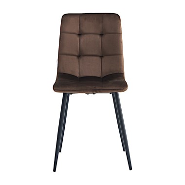 Стул мягкий CHILE велюр шоколад/черный
