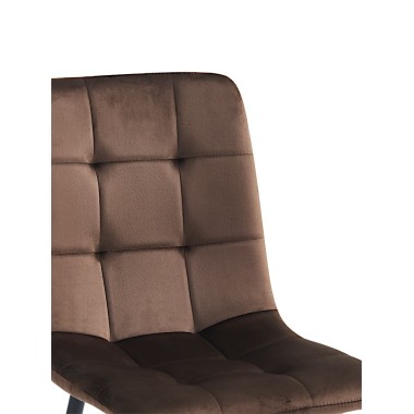 Стул мягкий CHILE велюр шоколад/черный