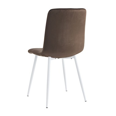 Стул мягкий CHILE велюр шоколад/белый