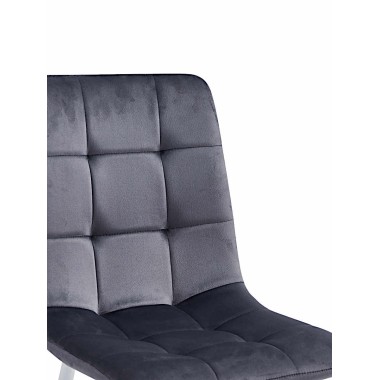 Стул мягкий CHILE велюр темно-серый/белый
