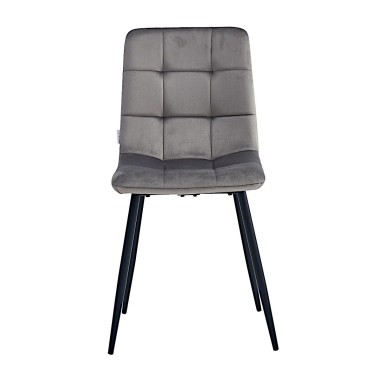 Стул мягкий CHILE велюр серый/черный