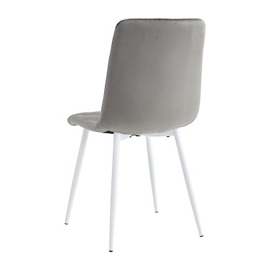 Стул мягкий CHILE велюр серый/белый