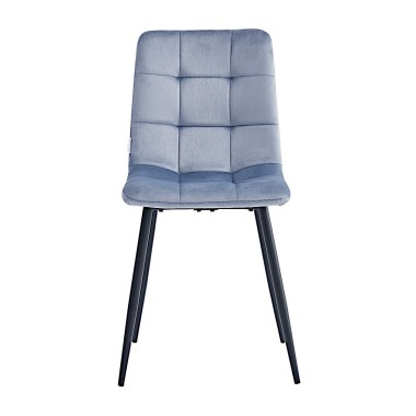 Стул мягкий CHILE велюр серо-голубой/черный