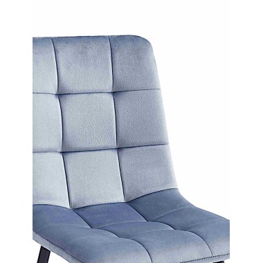 Стул мягкий CHILE велюр серо-голубой/черный